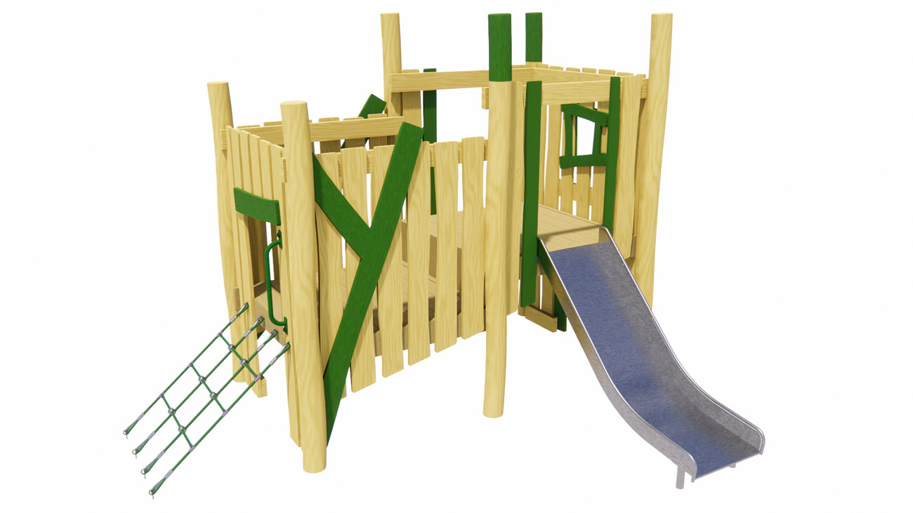 outdoor wooden play tower